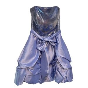 Vintage 90s Gunne Sax Jessica McClintock Princess Blue Strapless Dress Size 1